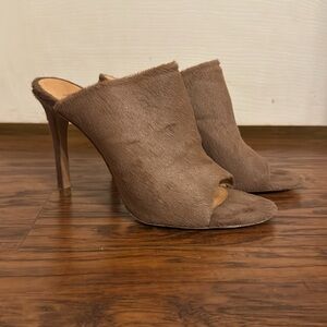 Pedro Garcia Tan Calf Hair Open Toe Stiletto Pump Size US 7.5 / EU 38.5 Women’s